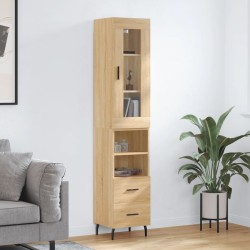 vidaXL Highboard Sonoma-Eiche 34,5x34x180 cm Holzwerkstoff