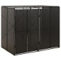 vidaXL Mülltonnenbox für 2 Tonnen Schwarz 140x80x117 cm Poly Rattan vidaXL Mülltonnenbox für 2 Tonnen Schwarz 140x80x117 cm Poly Rattan