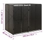 vidaXL Mülltonnenbox für 2 Tonnen Schwarz 140x80x117 cm Poly Rattan vidaXL Mülltonnenbox für 2 Tonnen Schwarz 140x80x117 cm Poly Rattan