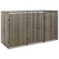 vidaXL Mülltonnenbox für 3 Tonnen Grau 207x80x117 cm Poly Rattan vidaXL Mülltonnenbox für 3 Tonnen Grau 207x80x117 cm Poly Rattan