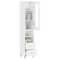 vidaXL Highboard Hochglanz-Weiß 34,5x34x180 cm Holzwerkstoff vidaXL Highboard Hochglanz-Weiß 34,5x34x180 cm Holzwerkstoff