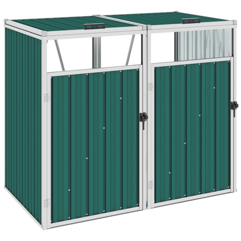 vidaXL Mülltonnenbox für 2 Mülltonnen Grün 143×81×121 cm Stahl vidaXL Mülltonnenbox für 2 Mülltonnen Grün 143×81×121 cm Stahl