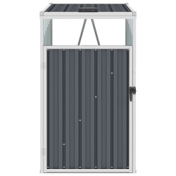 vidaXL Mülltonnenbox Grau 72×81×121 cm Stahl