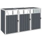 vidaXL Mülltonnenbox für 3 Mülltonnen Grau 213×81×121 cm Stahl vidaXL Mülltonnenbox für 3 Mülltonnen Grau 213×81×121 cm Stahl