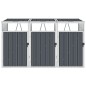 vidaXL Mülltonnenbox für 3 Mülltonnen Grau 213×81×121 cm Stahl vidaXL Mülltonnenbox für 3 Mülltonnen Grau 213×81×121 cm Stahl