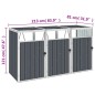 vidaXL Mülltonnenbox für 3 Mülltonnen Grau 213×81×121 cm Stahl vidaXL Mülltonnenbox für 3 Mülltonnen Grau 213×81×121 cm Stahl