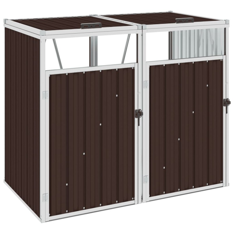 vidaXL Mülltonnenbox für 2 Mülltonnen Braun 143×81×121 cm Stahl vidaXL Mülltonnenbox für 2 Mülltonnen Braun 143×81×121 cm Stahl