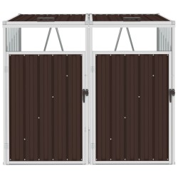 vidaXL Mülltonnenbox für 2 Mülltonnen Braun 143×81×121 cm Stahl