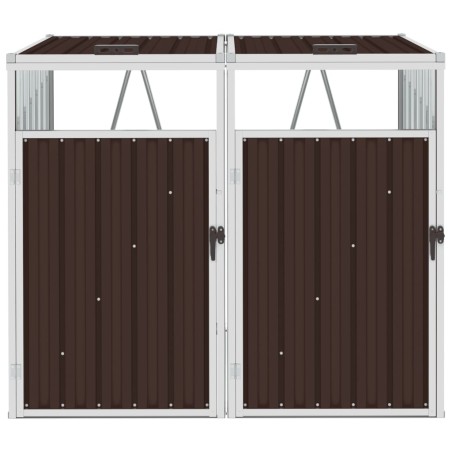 vidaXL Mülltonnenbox für 2 Mülltonnen Braun 143×81×121 cm Stahl