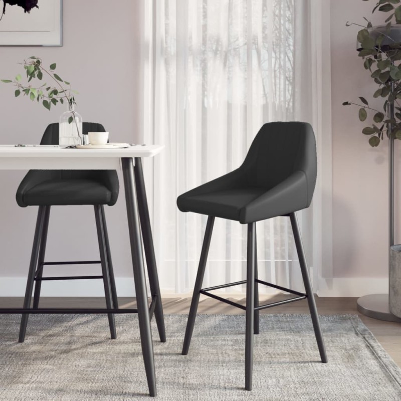 Barhocker 2 Stk. Grau Kunstleder Barhocker 2 Stk. Grau Kunstleder