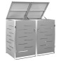 vidaXL Mülltonnenbox für 2 Tonnen 138x77,5x115,5 cm Edelstahl vidaXL Mülltonnenbox für 2 Tonnen 138x77,5x115,5 cm Edelstahl