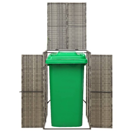 vidaXL Mülltonnenbox für 1 Tonne Grau 70x80x117 cm Poly Rattan