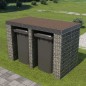 vidaXL Gabionenwand für Mülltonne Verzinkter Stahl 190x100x130 cm vidaXL Gabionenwand für Mülltonne Verzinkter Stahl 190x100x130 cm