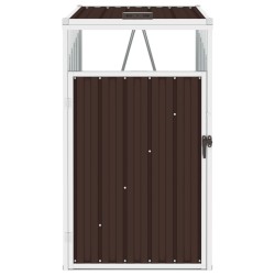 vidaXL Mülltonnenbox Braun 72×81×121 cm Stahl