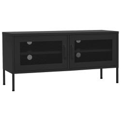 vidaXL TV-Schrank Schwarz 105x35x50 cm Stahl    