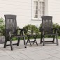 vidaXL Gartenstühle 2 Stk. Verstellbar Anthrazit PP vidaXL Gartenstühle 2 Stk. Verstellbar Anthrazit PP