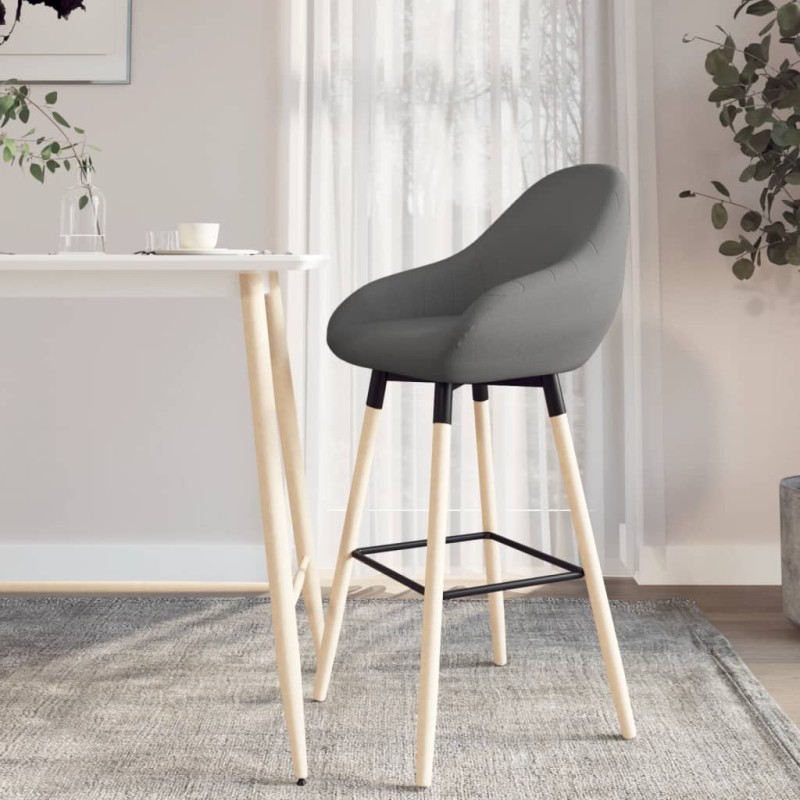 Barhocker Dunkelgrau Stoff Barhocker Dunkelgrau Stoff