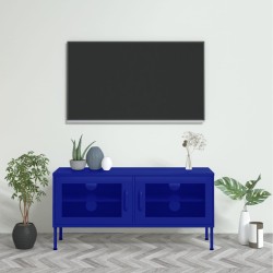 vidaXL TV-Schrank Marineblau 105x35x50 cm Stahl    