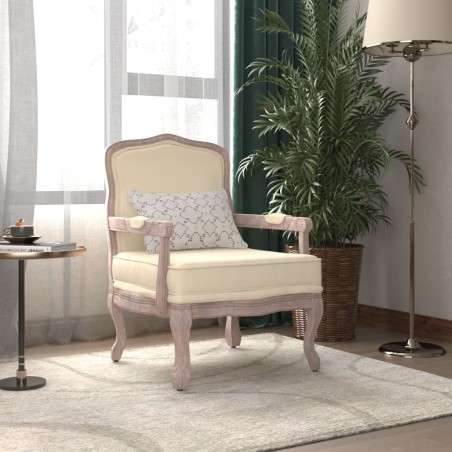 vidaXL Sessel Beige 64x64x90 cm Leinen