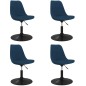 Esszimmerstühle 4 Stk. Drehbar Blau Samt Esszimmerstühle 4 Stk. Drehbar Blau Samt