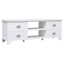 vidaXL TV-Schrank Weiß 108x30x40 cm Massivholz Paulownia