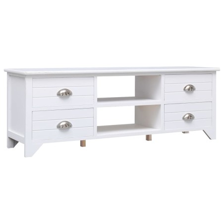 vidaXL TV-Schrank Weiß 108x30x40 cm Massivholz Paulownia