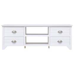 vidaXL TV-Schrank Weiß 108x30x40 cm Massivholz Paulownia