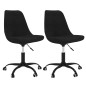 Esszimmerstühle 2 Stk. Drehbar Schwarz Stoff Esszimmerstühle 2 Stk. Drehbar Schwarz Stoff