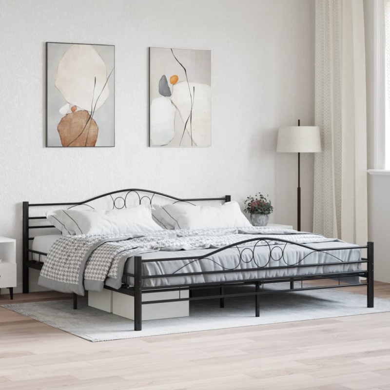 vidaXL Bettgestell Schwarz Stahl 180×200 cm vidaXL Bettgestell Schwarz Stahl 180×200 cm