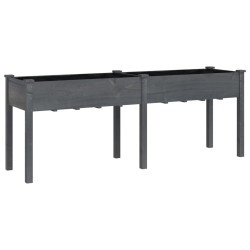 vidaXL Pflanzkübel mit Einsatz Grau 203x53x76 cm Massivholz Tanne