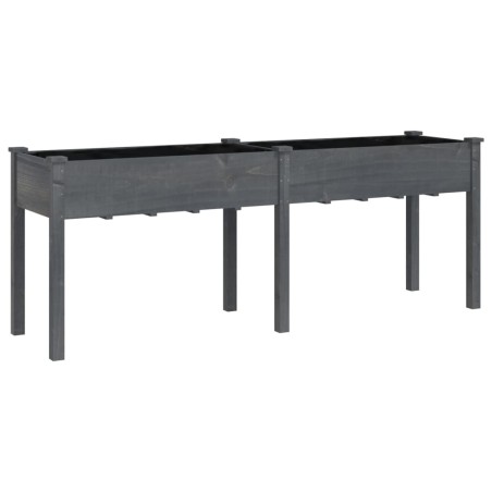 vidaXL Pflanzkübel mit Einsatz Grau 203x53x76 cm Massivholz Tanne