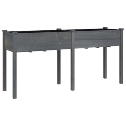vidaXL Pflanzkübel mit Einsatz Grau 161x45x76 cm Massivholz Tanne