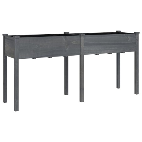vidaXL Pflanzkübel mit Einsatz Grau 161x45x76 cm Massivholz Tanne