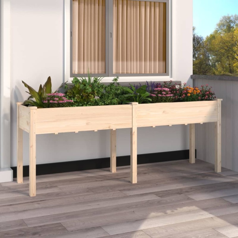vidaXL Pflanzkübel mit Einsatz 203x53x76 cm Massivholz Tanne vidaXL Pflanzkübel mit Einsatz 203x53x76 cm Massivholz Tanne