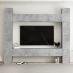 vidaXL 8-tlg. TV-Schrank-Set Betongrau Holzwerkstoff
