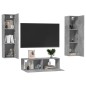 vidaXL 3-tlg. TV-Schrank-Set Betongrau Holzwerkstoff vidaXL 3-tlg. TV-Schrank-Set Betongrau Holzwerkstoff