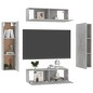 vidaXL 4-tlg. TV-Schrank-Set Betongrau Holzwerkstoff vidaXL 4-tlg. TV-Schrank-Set Betongrau Holzwerkstoff