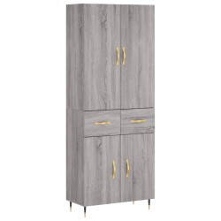 Highboard Grau Sonoma 69,5x34x180 cm Holzwerkstoff