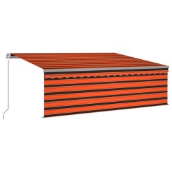 vidaXL Gelenkarmmarkise mit Rollo 4x3 m Orange & Braun