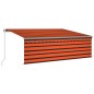 vidaXL Gelenkarmmarkise mit Rollo 4x3 m Orange & Braun vidaXL Gelenkarmmarkise mit Rollo 4x3 m Orange & Braun