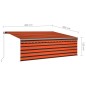 vidaXL Gelenkarmmarkise mit Rollo 4x3 m Orange & Braun vidaXL Gelenkarmmarkise mit Rollo 4x3 m Orange & Braun
