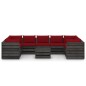 vidaXL 10-tlg. Garten-Lounge-Set mit Kissen Grau Imprägniertes Holz vidaXL 10-tlg. Garten-Lounge-Set mit Kissen Grau Imprägniertes Holz