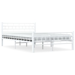 vidaXL Bettgestell Weiß Metall 140×200 cm