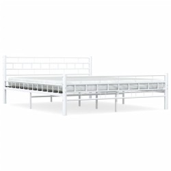 vidaXL Bettgestell Weiß Metall 160×200 cm 