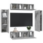 vidaXL 6-tlg. TV-Schrank-Set Betongrau Holzwerkstoff vidaXL 6-tlg. TV-Schrank-Set Betongrau Holzwerkstoff