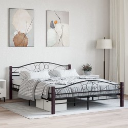 vidaXL Bettgestell Schwarz Metall 160×200 cm 