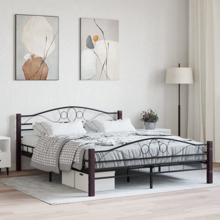 vidaXL Bettgestell Schwarz Metall 160×200 cm 