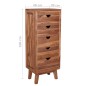vidaXL Sideboard mit 5 Schubladen 40x30x100 cm Massivholz Teak vidaXL Sideboard mit 5 Schubladen 40x30x100 cm Massivholz Teak