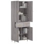 Highboard Grau Sonoma 69,5x34x180 cm Holzwerkstoff Highboard Grau Sonoma 69,5x34x180 cm Holzwerkstoff
