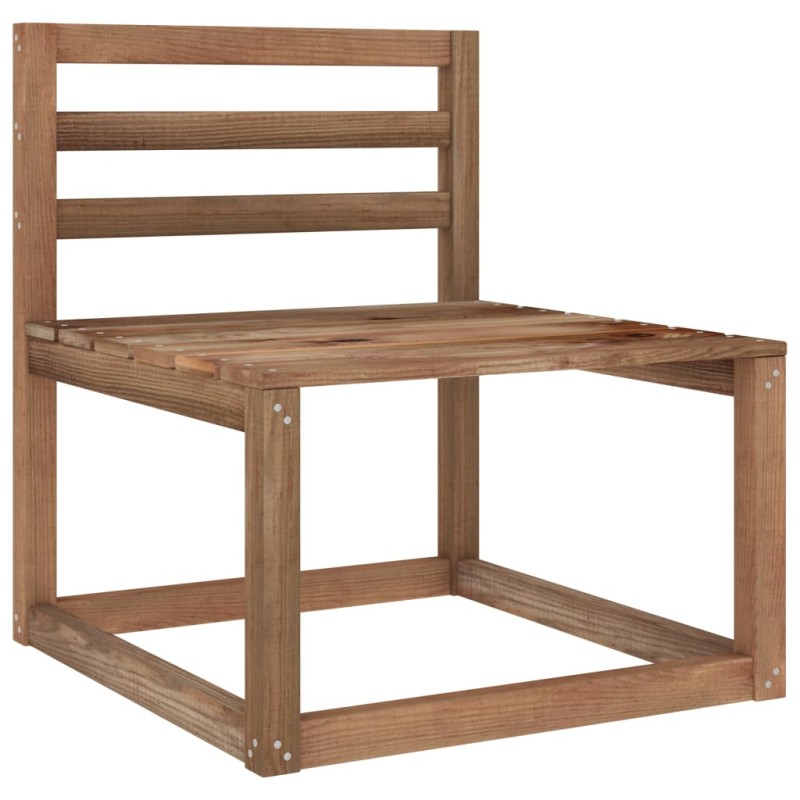 vidaXL Garten-Mittelsofa aus Paletten Braun Imprägniertes Kiefernholz vidaXL Garten-Mittelsofa aus Paletten Braun Imprägniertes Kiefernholz